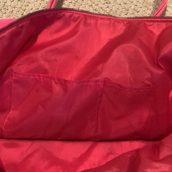Victorias Secret Large Tote Shoulder Bag Bright Pink Strap Travel Beach Weekend - Picture 14 of 15